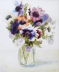 Anémones dans un pichet en verre, 2000